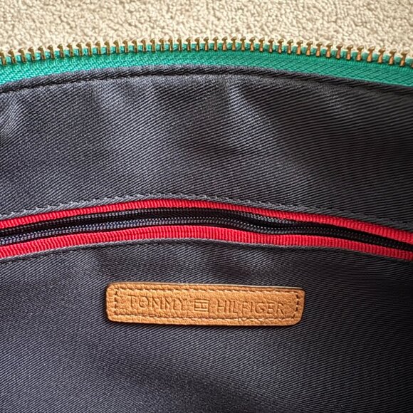 Tommy Hilfiger Turquoise Monogram Tote and Crossbody Bag, NWOT, 14in x 10in - Picture 4 of 10